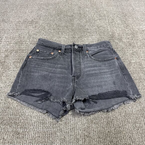Levi’s 501 Shorts Black Pockets Women’s Size 26 - Picture 1 of 11
